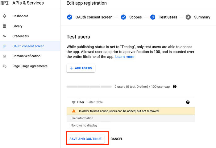 Test Users